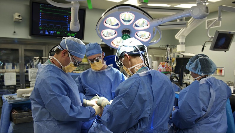 This February 2013 photograph provided by the Brigham and Women's Hospital shows their plastic surgery transplant team operating on Carmen Blandin Tarleton, of Thetford, Vt., at Brigham and Women's Hospital in Boston. Tarleton, 44, underwent face transplant surgery earlier this month. She was doused with industrial strength lye by her former husband in 2007 and suffered chemical burns over 80 percent of her body. The mother of two wrote a book about her experience that describes her recovery. (AP Photo/Brigham and Women's Hospital)