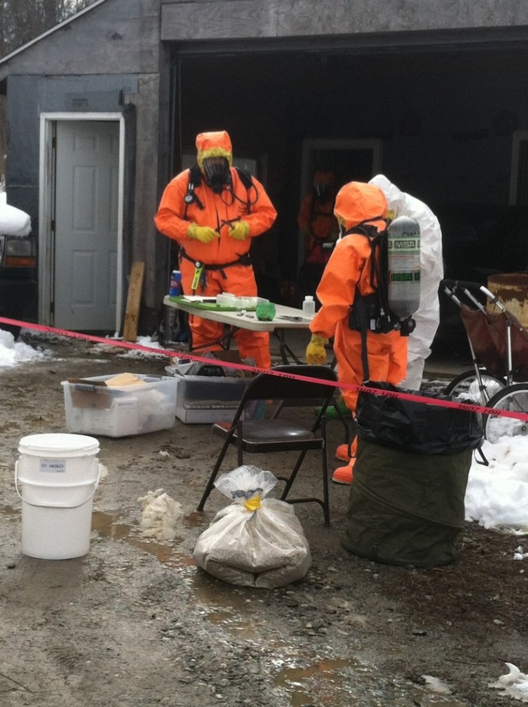 Maine drug agents raided a house in South Thomaston on Tuesday morning, Feb. 26, 2013 where they believe a methamphetamine lab was operating.