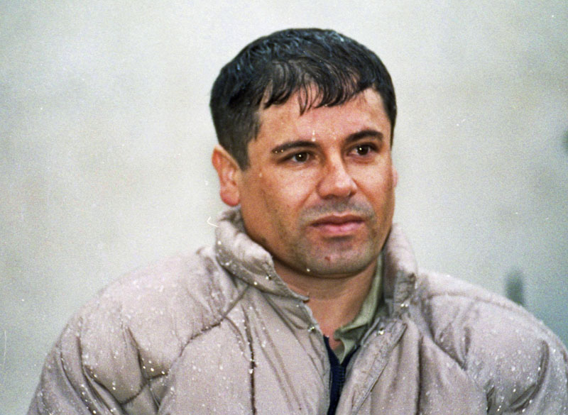 In this June 10, 1993 file photo, Joaquin Guzman Loera, alias "El Chapo" Guzman, is shown to the media after his arrest at the high security prison of Almoloya de Juarez, on the outskirts of Mexico City. Guzman escaped from a maximum security federal prison in 2001 and continues to be a fugitive. On Thursday, Feb. 14, 2013, the Chicago Crime Commission and the Drug Enforcement Administration is scheduled to name Guzman, the head of Mexico's Sinaloa crime cartel, as the new Public Enemy No. 1., the first time since Prohibition-era gangster Al Capone that authorities in the city deemed a crime figure so ominous a threat to deserve the label.
