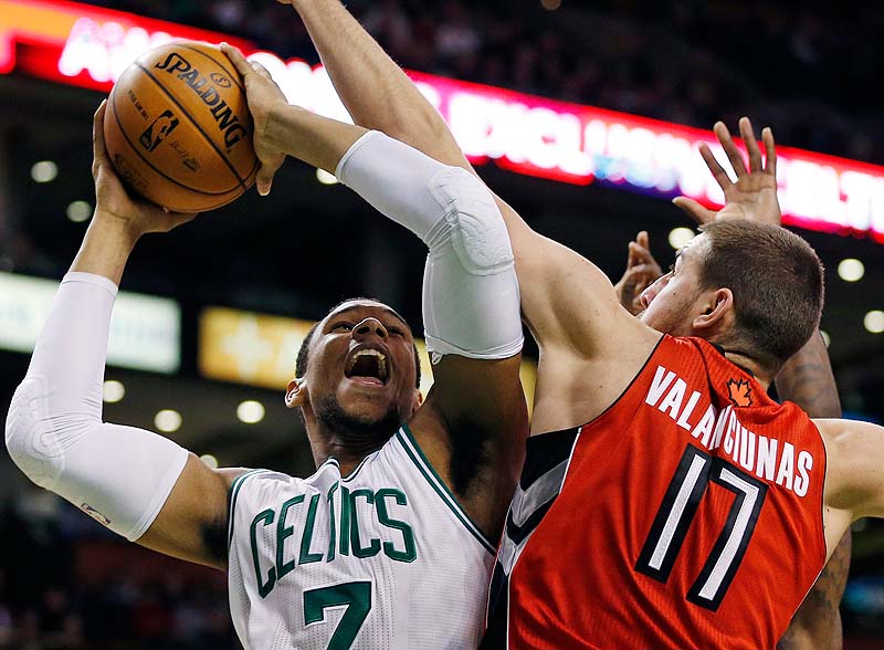 Boston's Jared Sullinger shoots a shot against the Toronto Raptors during a November game. Sullinger, the Celtics' prized rookie, is out for the season following back surgery on Friday.