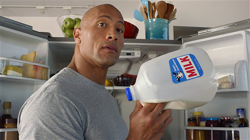 Dwayne "The Rock" Johnson shrugged off aliens so he could get more milk for his kids in a Super Bowl spot for the Milk Processor Education Program.
