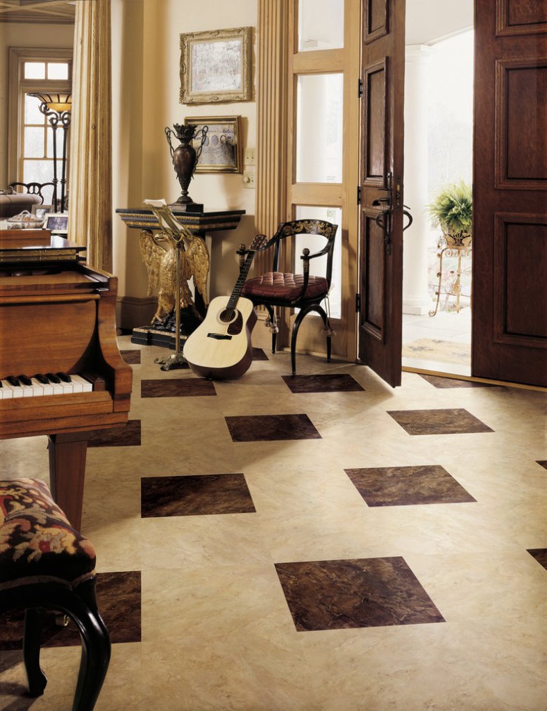 Modern luxury vinyl includes wood- and stone-look products with colors and textures good enough to fool the eye.