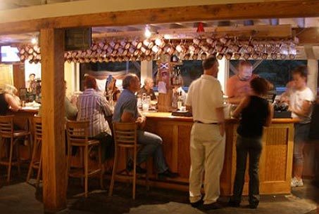 The bar at the Montsweag Roadhouse is a popular gathering spot featuring 14 taps and a wine list of about 20 bottles.