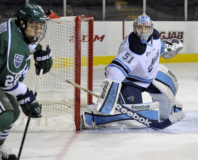 Martin Ouellette wasn’t Maine’s starting netminder at the start of the season, but since taking over for Dan Sullivan, he’s kept the Black Bears in playoff contention.