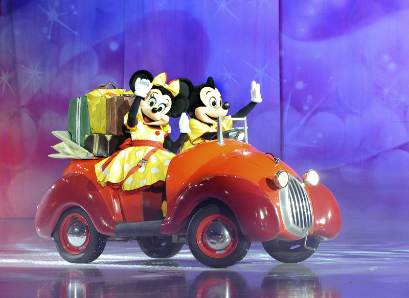 Minnie and Mickey open up the "Disney on Ice" show at the Cumberland County Civic Center in Portland on Wednesday, Feb.6, 2013.