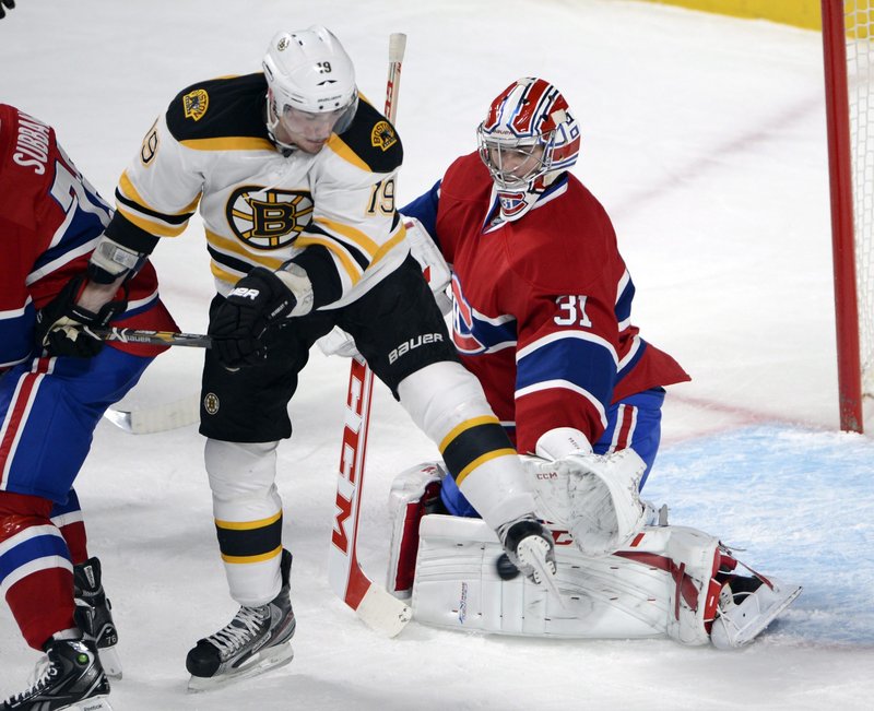 Boston Bruin Tyler Seguin, center, was moved up to the Bruins’ top line with David Krejci and Milan Lucic for the last period against Montreal on Wednesday. The change resulted in a 2-1 win, with a goal and an assist by Seguin.