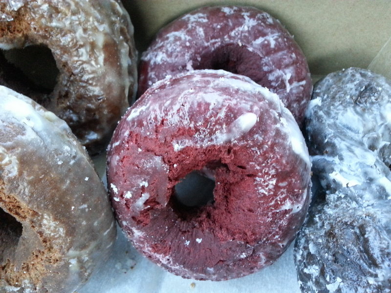 Red velvet doughnuts have joined more traditional varieties on the menu at Tony's Donuts in Portland and South Portland.
