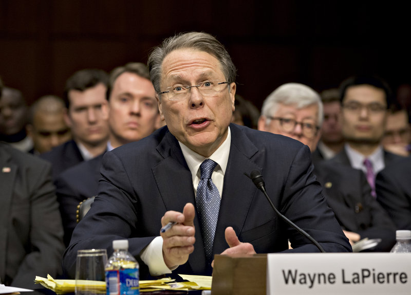 National Rifle Association CEO Wayne LaPierre testifies last month before the Senate Judiciary Committee in the wake of the Connecticut school shooting.