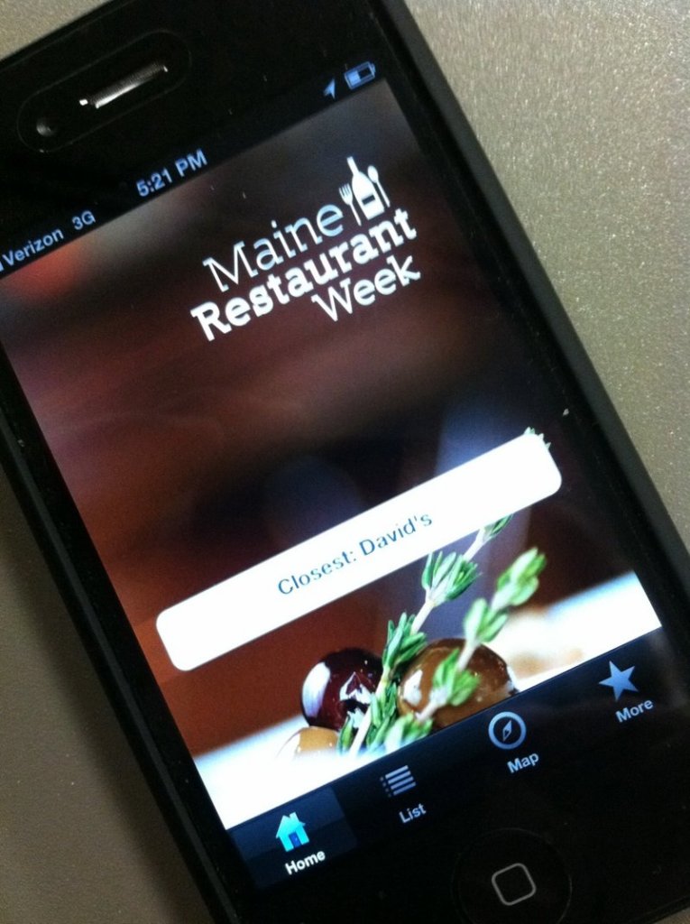 New this year is a Maine Restaurant Week mobile app for iPhone, available for free download in the iTunes app store.