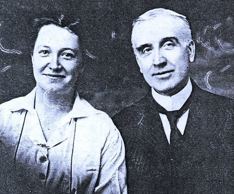 Grace Rhodes Birch, left, a cook at The Elms mansion in Newport, R.I., is seen with her husband, Ernest Birch, the mansion’s butler. The couple married in 1918.