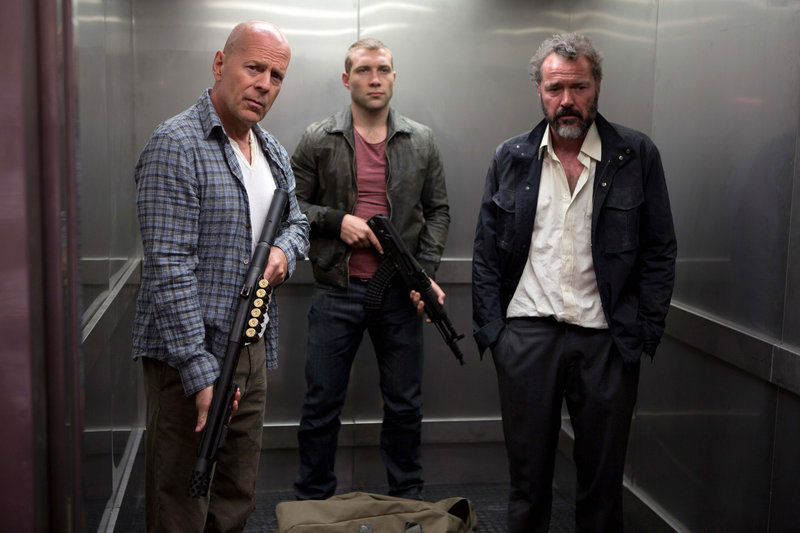 Bruce Willis, Jai Courtney and Sebastian Koch in "A Good Day to Die Hard."