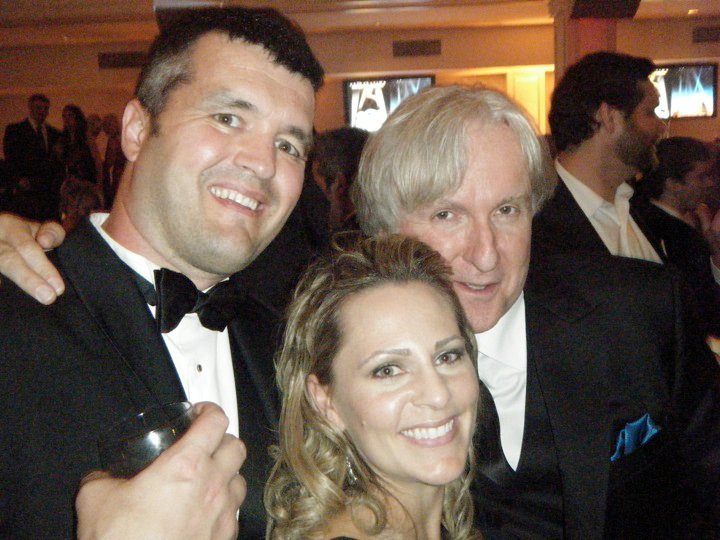 Eric Saindon with his wife, Beth, and “Avatar” director James Cameron at the Academy Awards ceremony in 2010. “Avatar” won three Oscars, including Best Visual Effects, Best Cinematography and Best Art Direction.