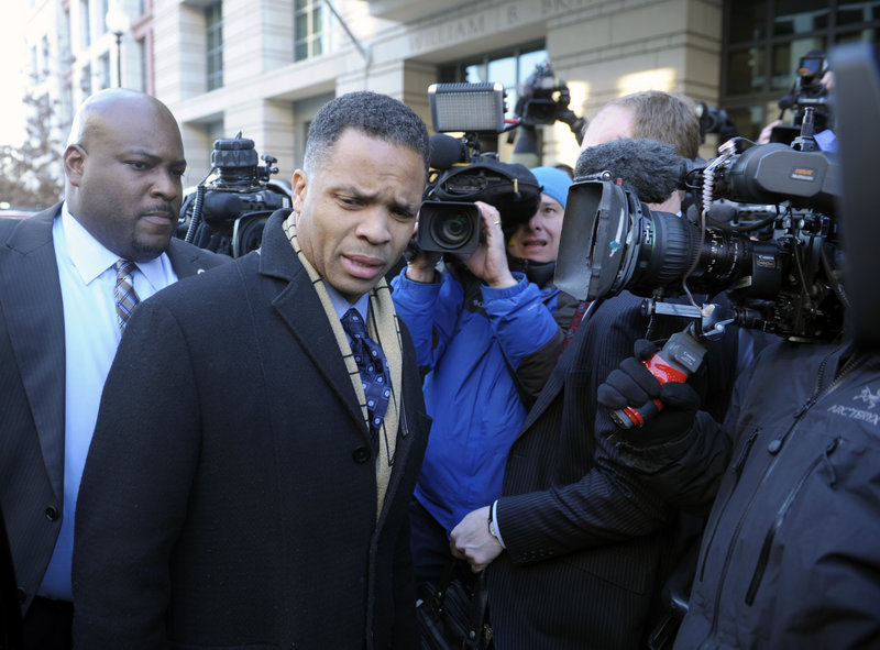 Former Illinois Democratic Rep. Jesse Jackson Jr. leaves federal court in Washington on Wednesday.