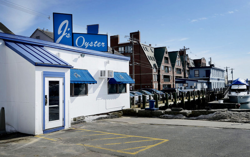 Sitting just feet from the harbor on Portland Pier, J’s is a “sleeves rolled up, slurp some oysters” kind of joint. And make no mistake: It is a joint.