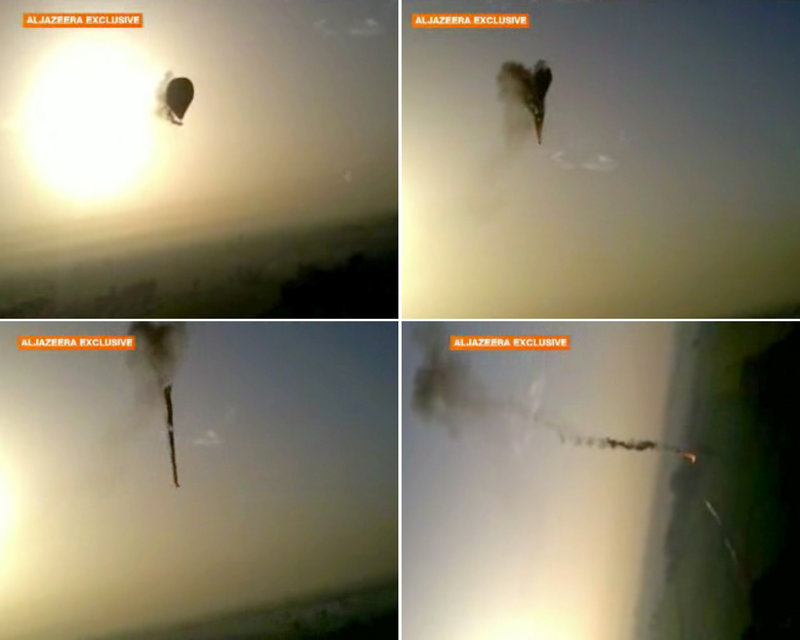 Images from amateur video provided by Al-Jazeera show the tragedy unfolding. The video is available below.
