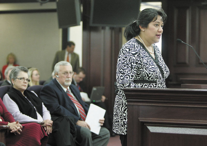 Patricia Levesque speaks before the Florida Senate education committee in Tallahassee in this Associated Press file photo from Wednesday, March 5, 2008.