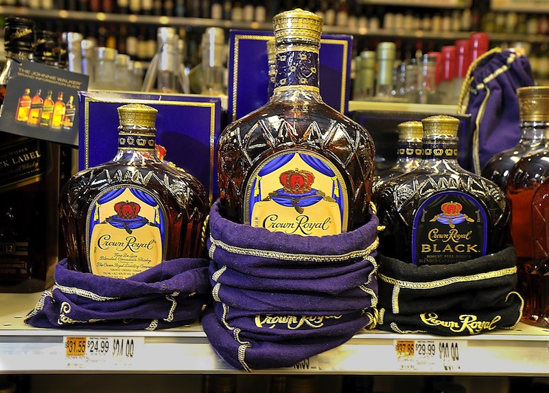 A Crown Royal display at the Bow Street Market in Freeport. Senate Majority Leader Seth Goodall, D-Richmond, touted Friday the benefits of a bill he sponsored to repay debt owed the state's hospitals using an upfront fee tied to the state liquor contract.