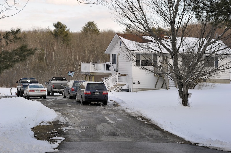 The home of Kevin Capponi and family where he accidentally backed over his son while plowing, causing his 6-year-old son Nathan's death on Wednesday, March 20, 2013 in Greene, Maine.