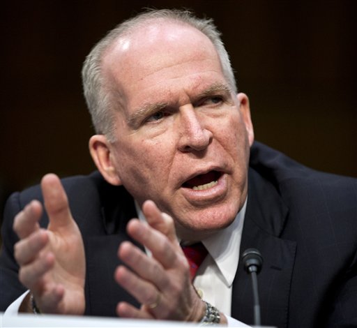 In this Feb. 7, 2013 file photo, CIA Director nominee John Brennan testifies on Capitol Hill in Washington before the Senate Select Intelligence Committee holding his confirmation hearing. The Senate voted Thursday to confirm Brennan.