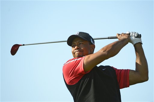 Tiger Woods hits a shot from the third tee during the final round of the Arnold Palmer Invitational golf tournament on Monday in Orlando, Fla.