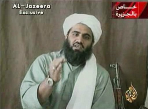 This image made available by Al-Jazeera shows Sulaiman Abu Ghaith, Osama bin Laden's son-in-law and spokesman. Abu Ghaith's capture was what a senior congressman called a "very significant victory" in the fight against al-Qaida.