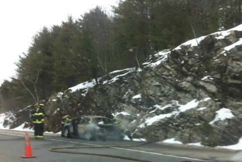 Portland firefighters on Friday, March 1, 2013 were at the scene of a car fire on Interstate 295 northbound near Exit 10.