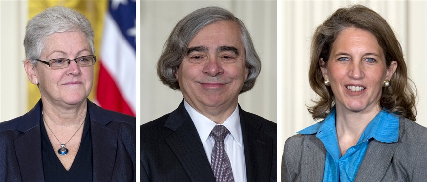 From left: Gina McCarthy, nominee to head the EPA; Ernest Moniz, nominee to run the Energy Department; and Sylvia Burwell, nominee to head the budget office.
