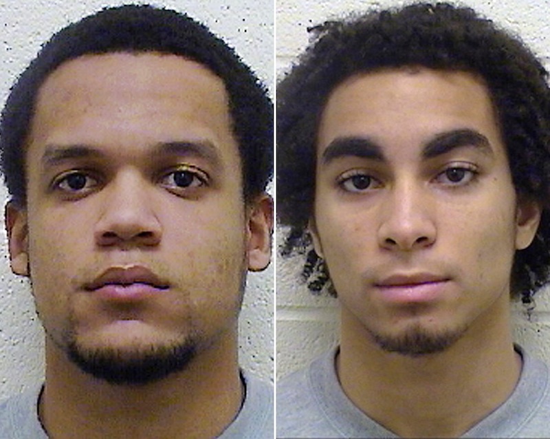 This combo made from undated booking photos released by the Torrington, Conn., Police Department shows Torrington High School football players Edgar Gonzalez, left, and Joan Toribio, charged Monday, March 18, 2013, with felony second-degree sexual assault and other crimes in February in cases involving different 13-year-old girls. One of the 13-year-old girls, who accused Gonzalez and Toribio, has received taunts on online social media. (AP Photo/Torrington, Conn. Police Department)