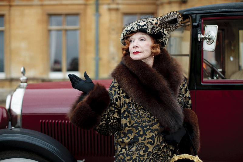 This undated publicity photo provided by PBS shows Shirley MacLaine as Martha Levinson from the TV series “Downton Abbey.”