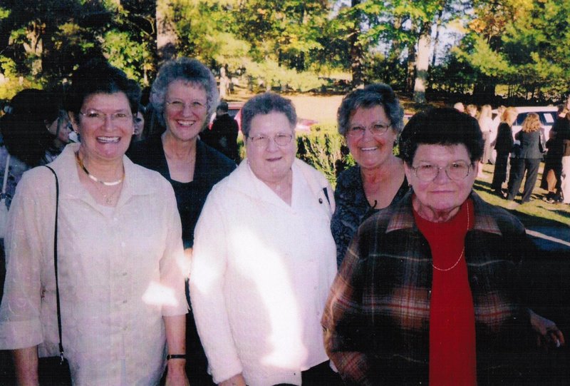 From left to right: Sisters Jane Leighton, Rita Fortin, Linette Dostie, Lorainne Richardson and the late Huguette Sullivan pose in a photo taken at a wedding around 2007.