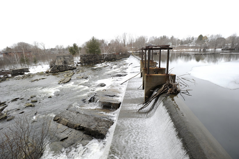 Sappi's Saccarappa Dam on the Presumpscot River in Westbrook on Wednesday, March 6, 2013.