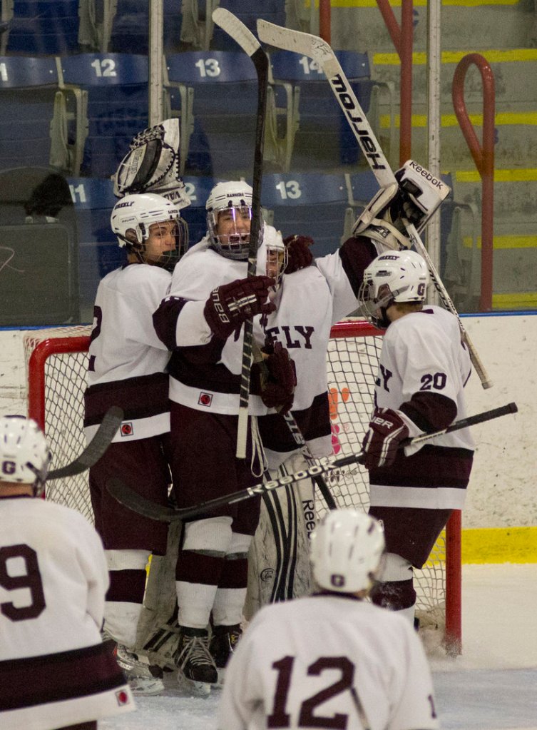 One celebration down and Greely will be hoping for another Saturday after defeating Camden Hills 7-1 to win the Western Class B boys’ hockey title, earning a rematch with Messalonskee for the state championship.