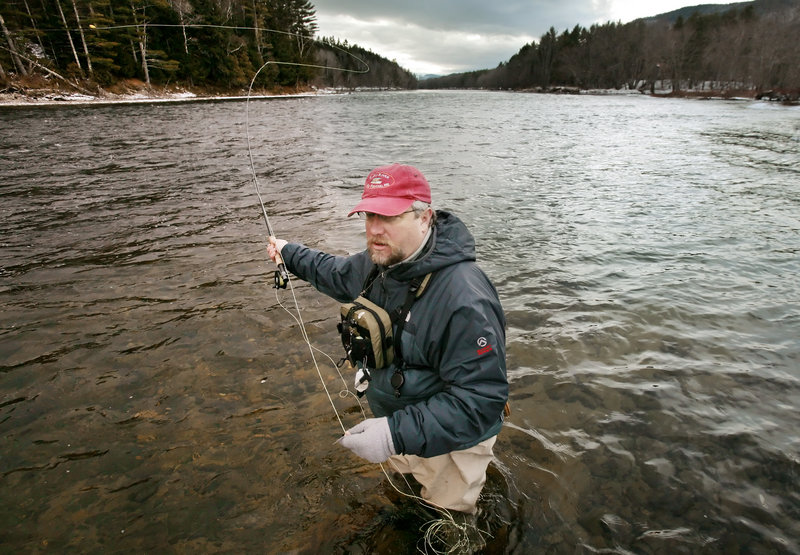Scott Stone, president of the Upper Andro Anglers Alliance, is one of those rare anglers who fishes year-round, and he’s not alone in seeing potential and room along the mighty Androscoggin River for more fishing traffic.