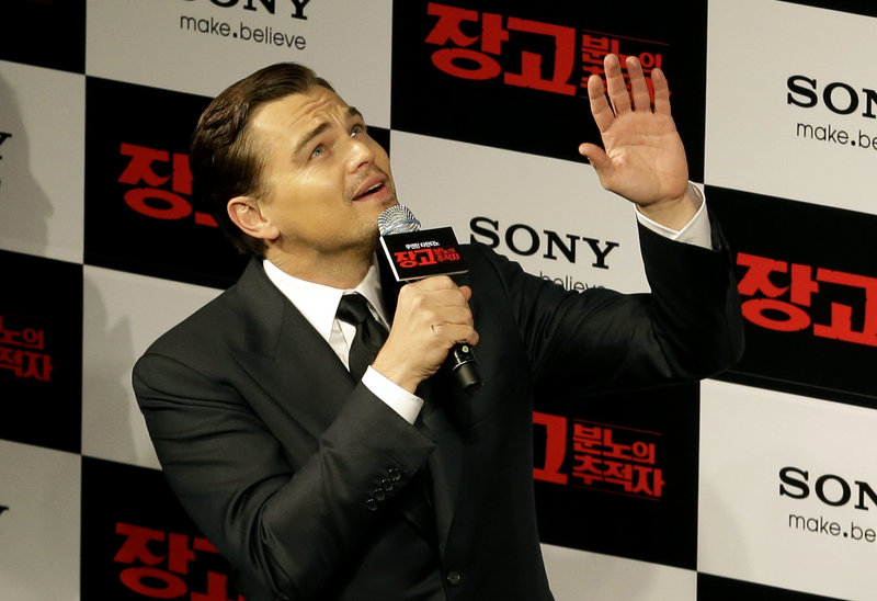 Leonardo DiCaprio arrives for a premiere of “Django Unchained” in Seoul, South Korea, on Thursday.
