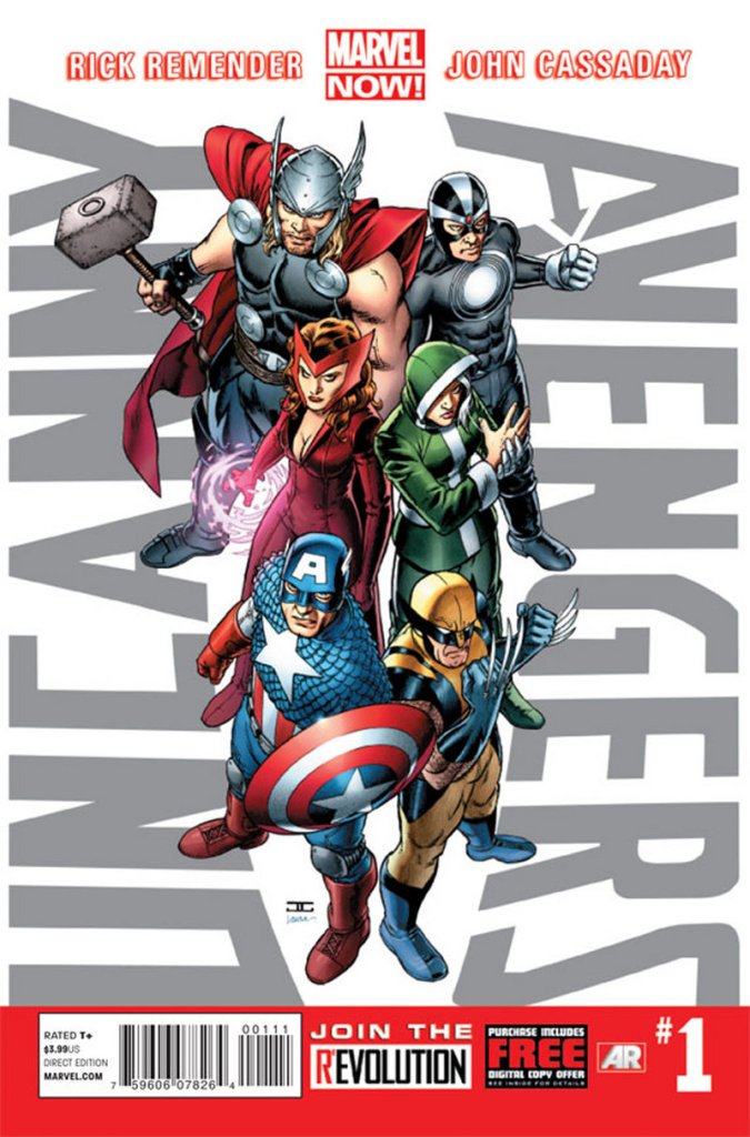 This image shows the cover of the first issue of “Uncanny Avengers.” Below is the first “Civil War.” Marvel is making more than 700 first issues available to digital readers starting Sunday for free through the Marvel app and the company’s website. After Tuesday, they’ll be sold for $1.99 to $3.99 per issue.