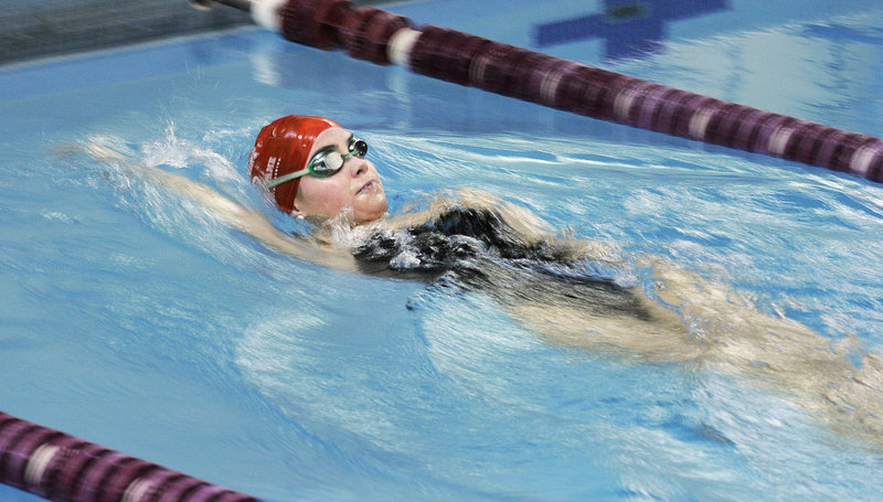 Sarah Easterling broke Jenni Roberts’ state record in the 100-yard backstroke and was just short of Roberts’ record in the 200 individual medley.