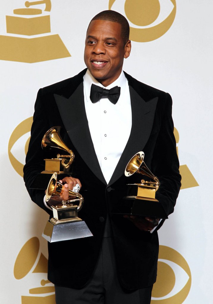 Jay-Z, seen at the Grammys in this Feb. 10 file photo, is among 11 celebrities and government officials whose private financial information appears to have been posted online by a site that began garnering attention on Monday.