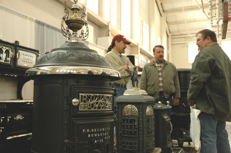 David Erickson of Erickson’s Antique Stoves in Littleton, Mass., showcases restored antique stoves at the 2007 show.