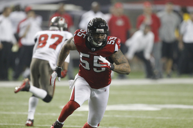 John Abraham had 10 sacks last year with the Falcons but was released by Atlanta and visited the Patriots.