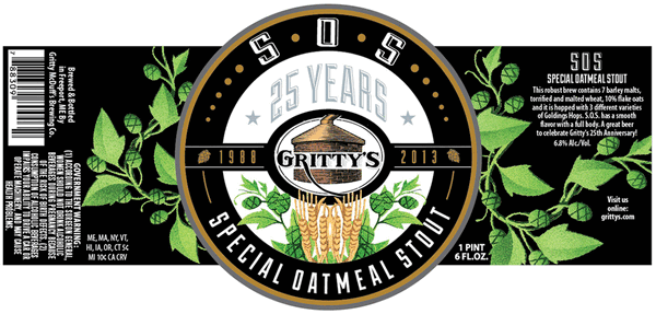 Gritty’s Special Oatmeal Stout launches a series of beers marking the brewpub’s 25th anniversary.