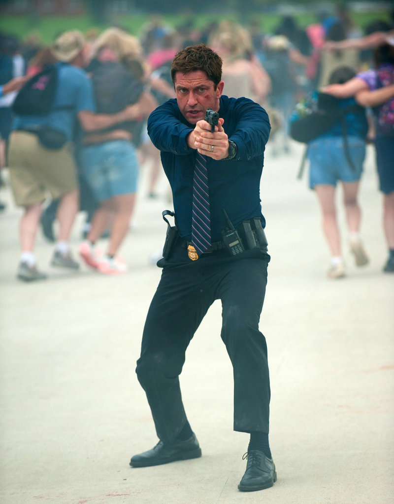 Gerard Butler is a Secret Service agent trying to free the president and most of the cabinet from terrorists in “Olympus Has Fallen.”
