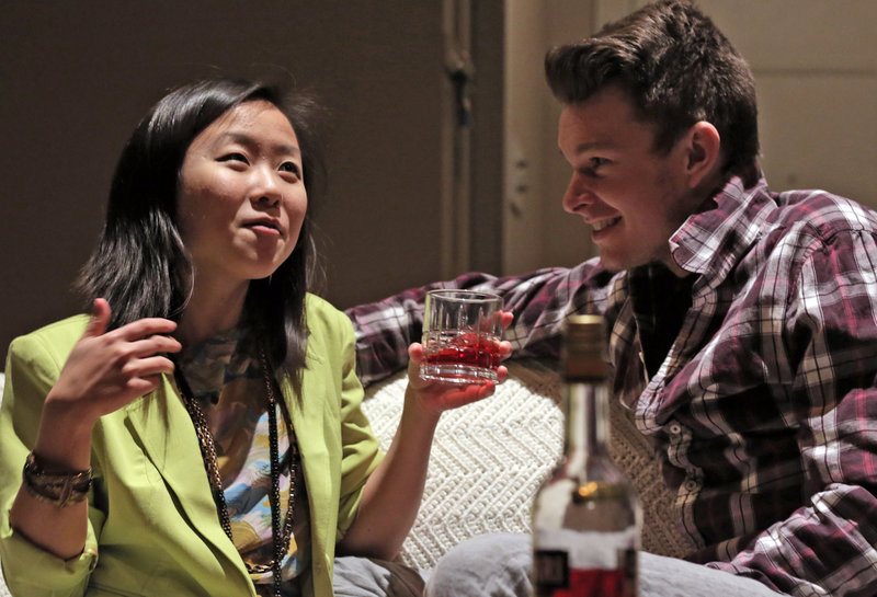 Riqui Tang as Amanda and Erik Moody as Leo in the Good Theater production of Anne Herzog’s “4000 Miles,” which continues its run through March 30 at the St. Lawrence Arts Center in Portland.