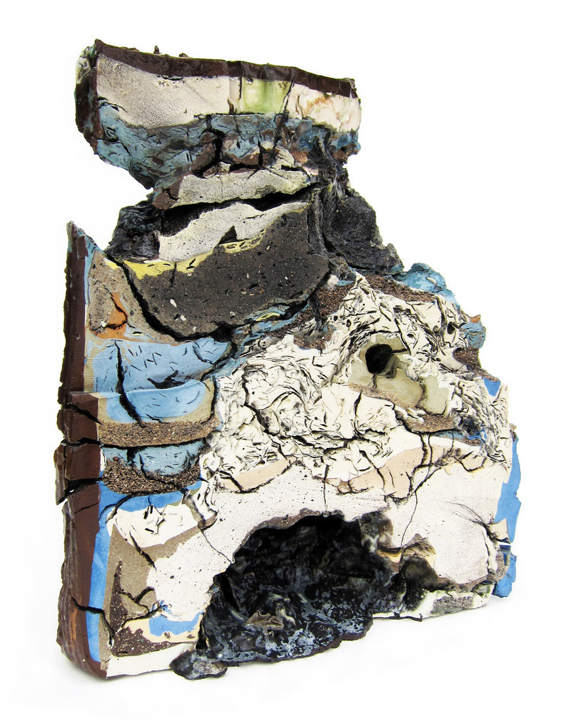 “Landfill No. 9: Northeast Cross Section,” various clays, glazes and stains; 50 percent recycled.