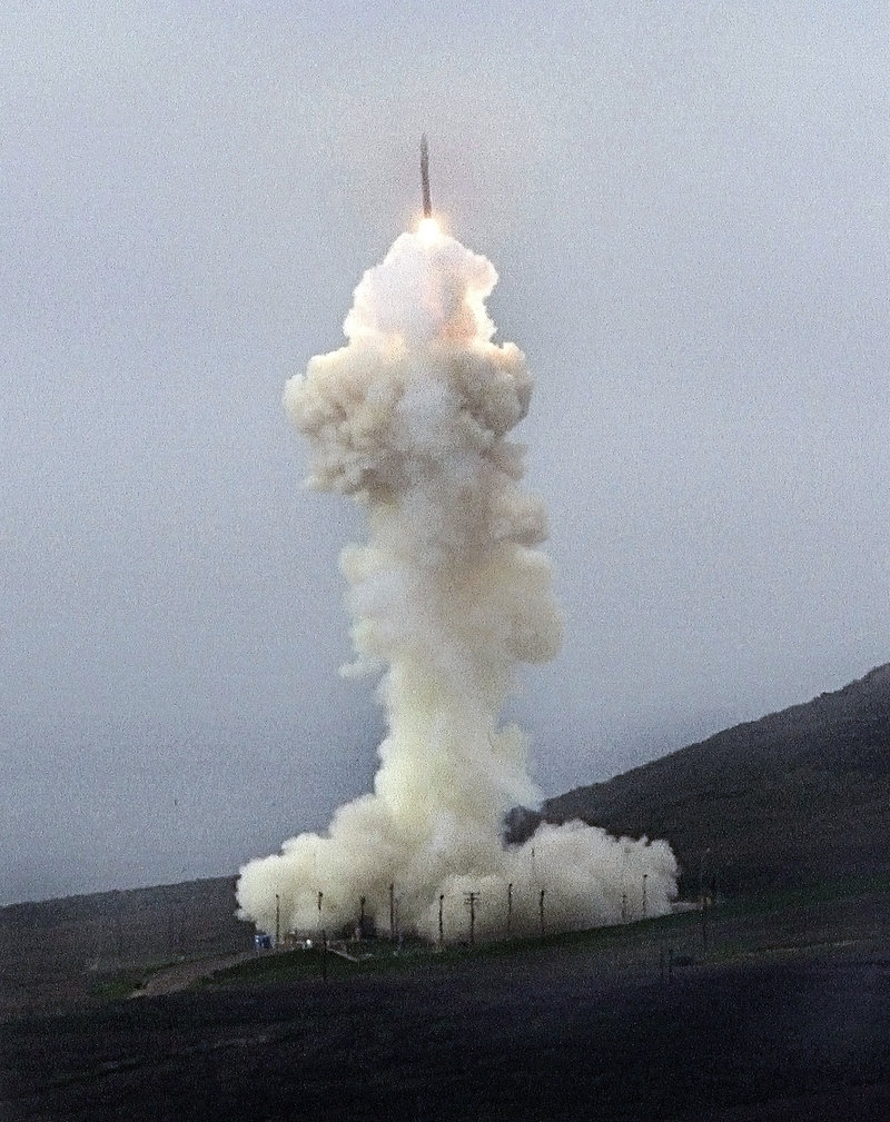 The Missile Defense Agency conducts a flight test of a ground-based interceptor from Vandenberg Air Force Base near Lompoc, Calif., on Jan. 26.