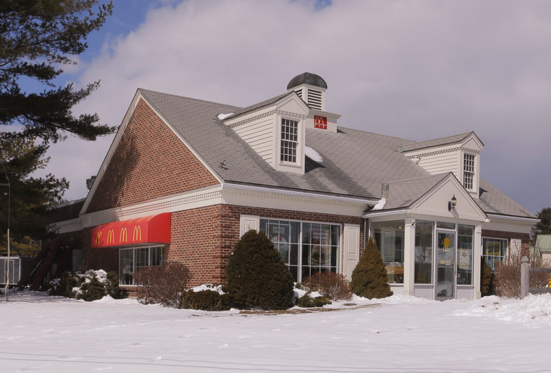 McDonald's on Route 1 in Yarmouth, where it has white shutters and gables.