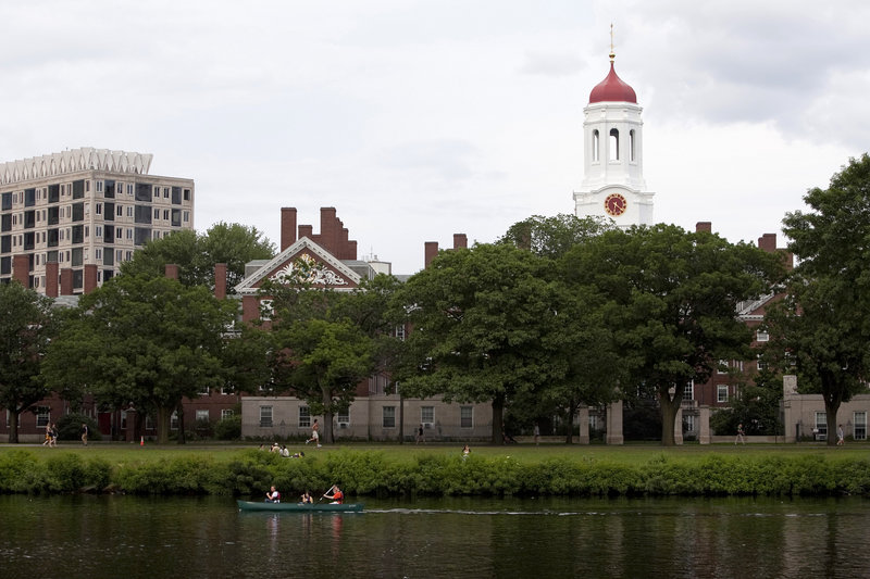 Harvard, with the Charles River in the foreground, is putting more emphasis on entrepreneurship. Its Innovation Laboratory hosts more than 100 fledgling companies.