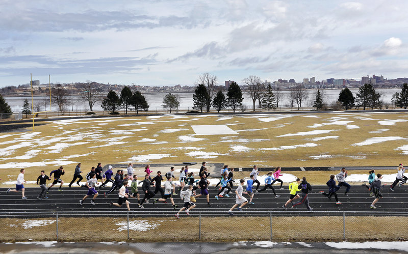 The Cheverus track and field team was off and running on the first day of practice Monday. It won’t be long – barring a late storm, of course – before the grass turns green and chilly practice sessions become meets, games and matches.