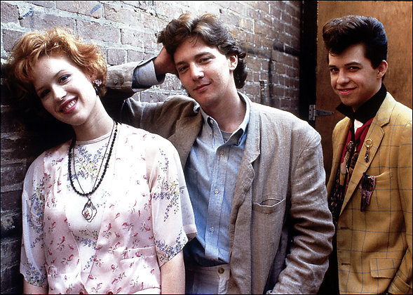 Molly Ringwald, Andrew McCarthy and Jon Cryer in “Pretty in Pink.”