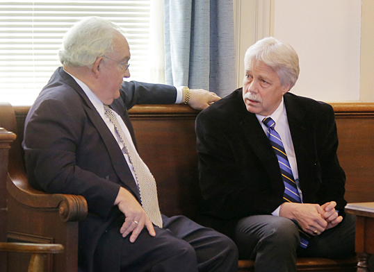 Mark Strong, Sr., right, and his attorney Dan Lilley