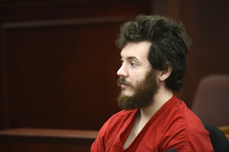 James Holmes, accused of killing 12 people last July in an Aurora movie theater, is shown in court last month in Centennial, Colo.